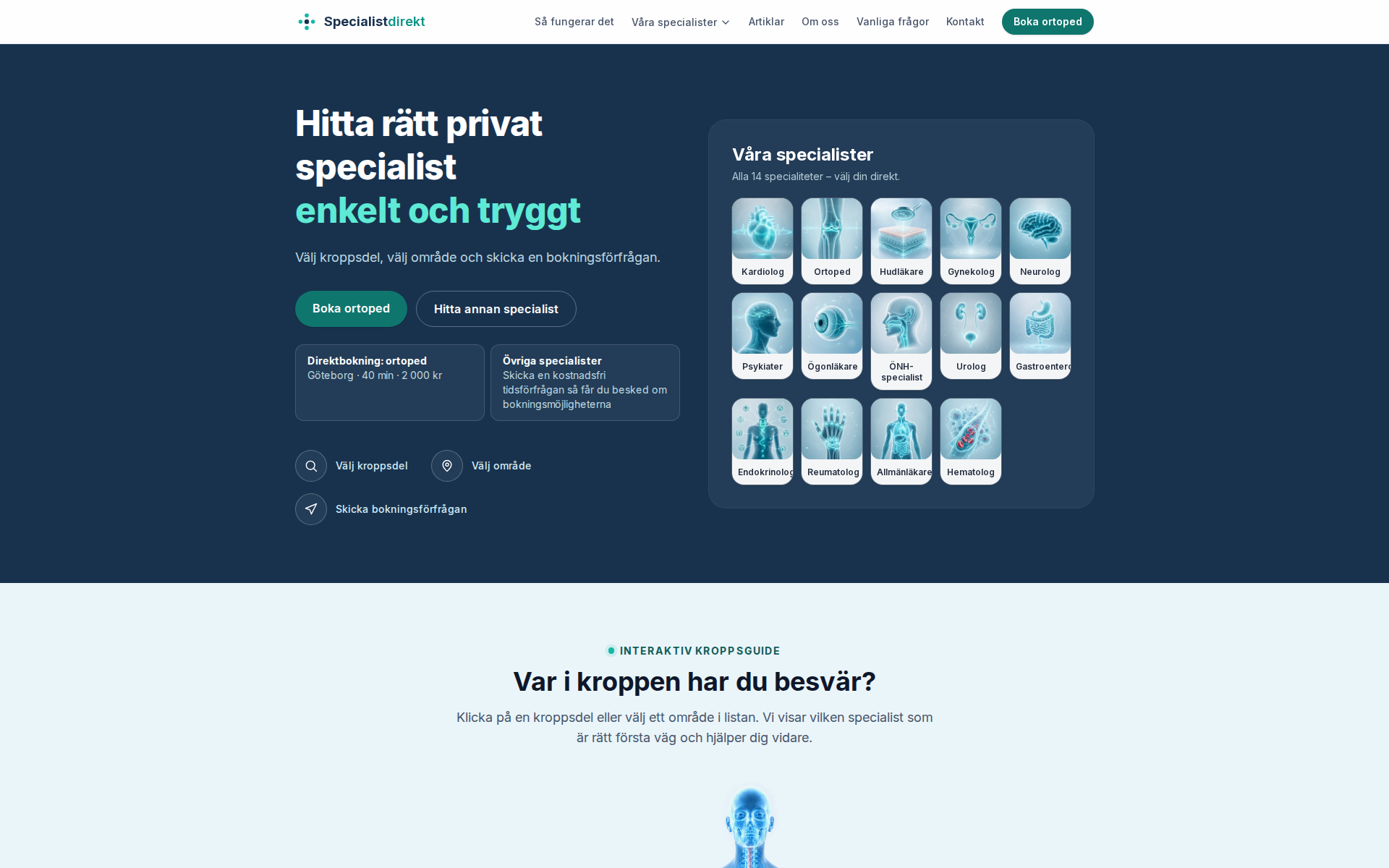 specialistdirekt.se startsida